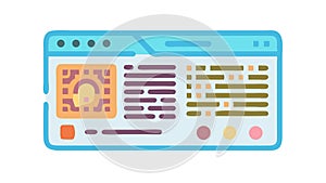 Web Browser Interface Dashboard UI UX Design Flat Icon, vector design Generative AI
