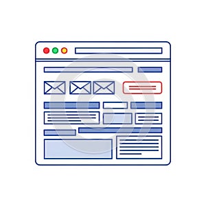 Web browser interface icon isolated on white background