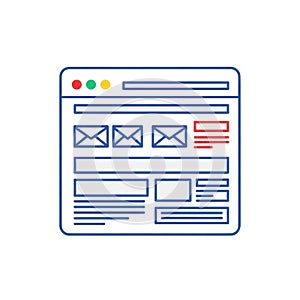 Web browser interface icon isolated on white background