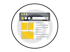 Web browser interface icon isolated on white background