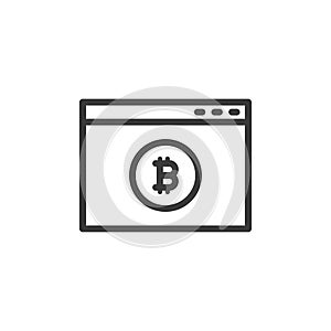Web browser page with bitcoin symbol