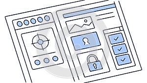 Web Browser Security and Privacy Settings Vector Interface, vector design Generative AI