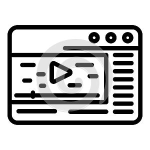 Web browser stream icon, outline style
