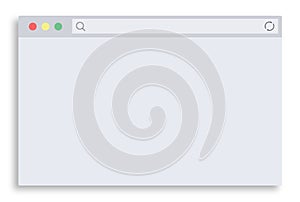 Web browser window. Blank screen with www adress bar