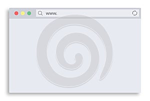 Web browser window. Blank screen with www adress bar