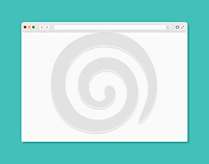 Web browser window. Computer or internet frame template design of flat page mockup. Blank screen web browser photo