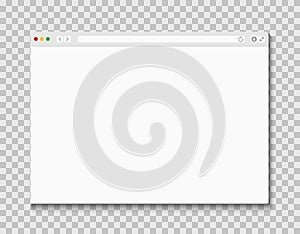Web browser window. Computer or internet frame template design of flat page mockup. Blank screen web browser photo