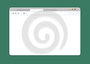 Web browser window. Computer, internet frame template design, flat page mockup. Blank screen web browser. Website window