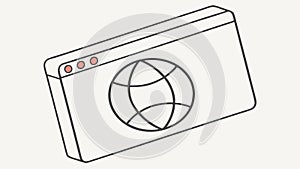 Web Browser Window with Globe Icon, Internet and Online Access, vector design Generative AI