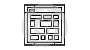 Web Browser Window with Grid Layout Icon