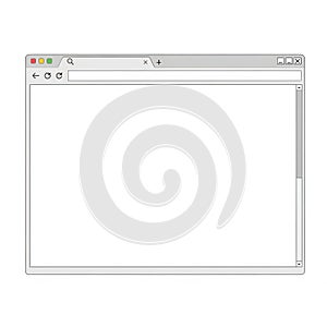 Web browser window icon isolated on white background