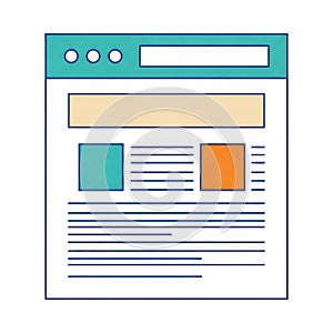 Web browser window icon isolated on white background