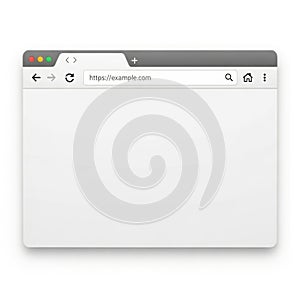 Web browser window isolated on white background