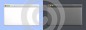 Web browser window template. Blank screen web browser in realistic design. Vector illustration
