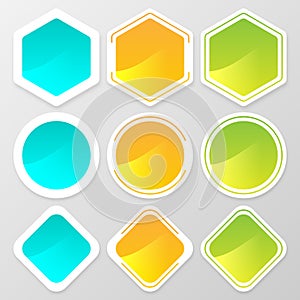 Web button shape set for website or app. Vector illustration