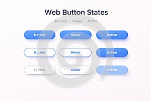 Web Button State Variations for UI Design