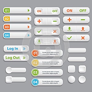 Web buttons collection.Vector realistic