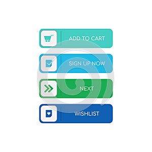 Web buttons flat design