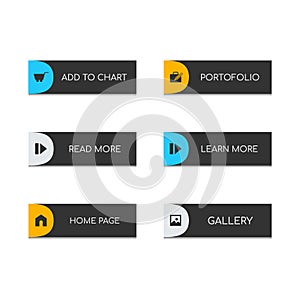 Web buttons flat design