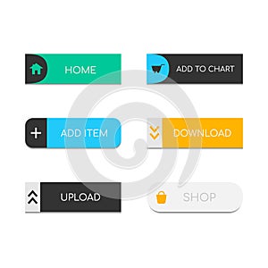 Web buttons flat design