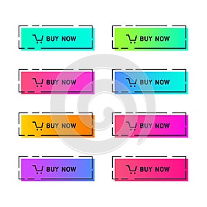 Web buttons flat design template with color gradient