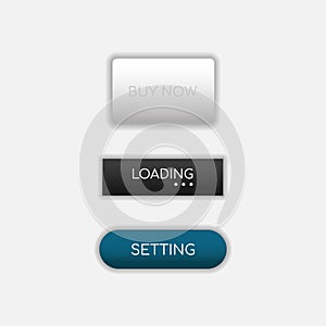 Web buttons flat design vector template