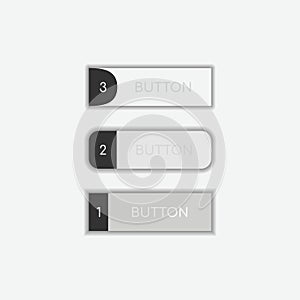 Web buttons flat design vector template