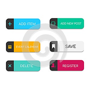 Web buttons flat design