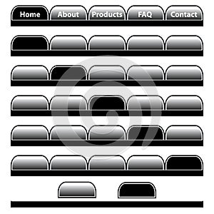 Web buttons navigation bars set