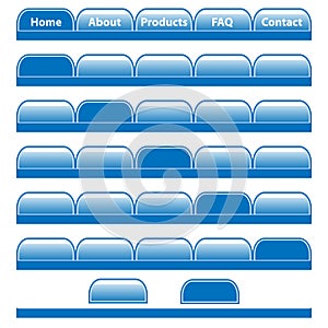 Web buttons navigation bars set
