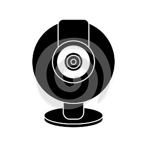 Web cam computer rounded icon pictogram