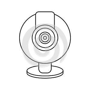 Web cam computer rounded icon thin line