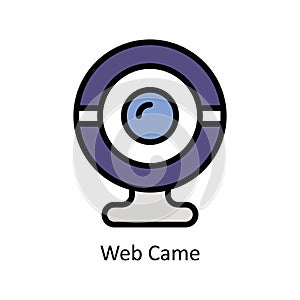 Web Came vector Filled outline icon style illustration. EPS 10 File