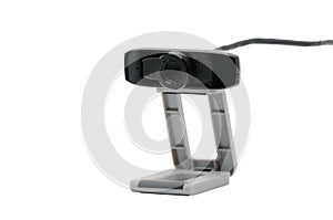Web camera for broadcasting video and still images on the Internet on white backgroumd.Camera.Lens