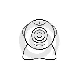 Web camera hand drawn outline doodle icon.