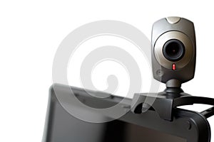 Web camera on laptop isolated