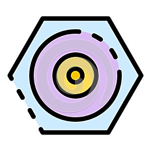 Web camera recognition icon color outline vector