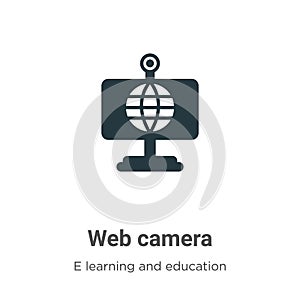 Web camera vector icon on white background. Flat vector web camera icon symbol sign from modern e learning and education