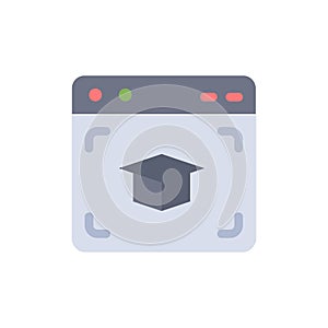 Web, Cap, Education, Graduation  Flat Color Icon. Vector icon banner Template
