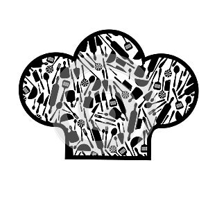 Chef`s hat. vector monochrome isolated