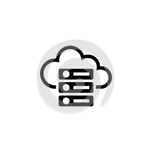 Web Cloud Computing Server, Hosting Database Flat Vector Icon