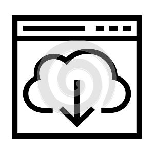Web cloud download icon