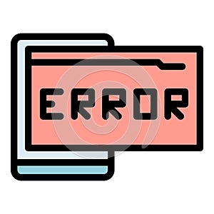 Web code error icon vector flat