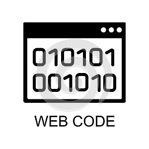 web code icon. Element of seo and development icon with name for mobile concept and web apps. Detailed web code icon can be used