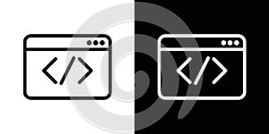 Web Code icon vector set on white background