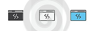 Web Code icon vector set on white background