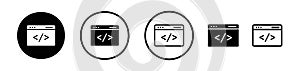 Web Code icon vector set on white background