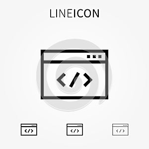 Web coding line art pictogram
