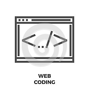 Web Coding Line Icon