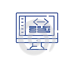 Web coding line icon concept. Web coding flat  vector symbol, sign, outline illustration.